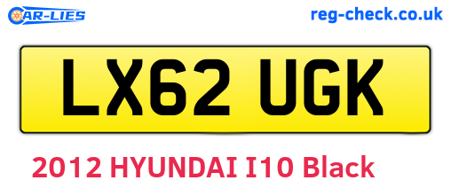 LX62UGK are the vehicle registration plates.