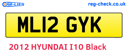 ML12GYK are the vehicle registration plates.
