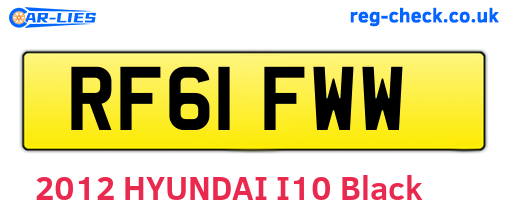 RF61FWW are the vehicle registration plates.
