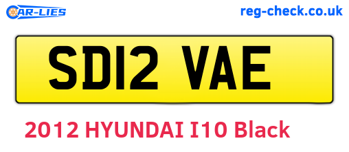 SD12VAE are the vehicle registration plates.