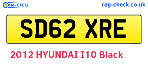 SD62XRE are the vehicle registration plates.
