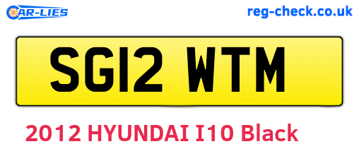 SG12WTM are the vehicle registration plates.