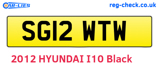 SG12WTW are the vehicle registration plates.