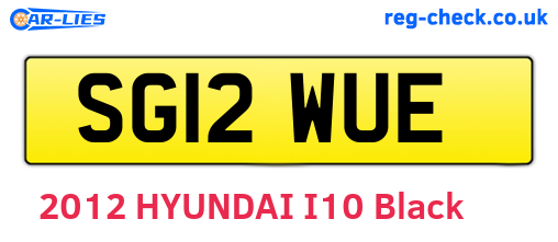 SG12WUE are the vehicle registration plates.