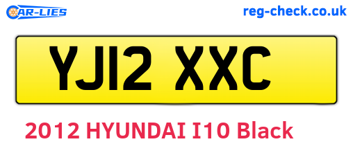 YJ12XXC are the vehicle registration plates.