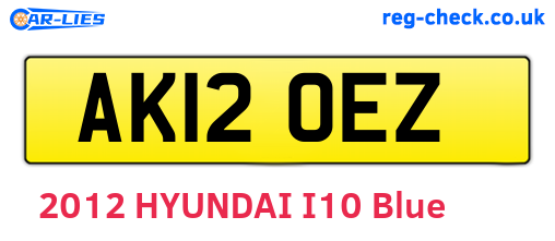 AK12OEZ are the vehicle registration plates.