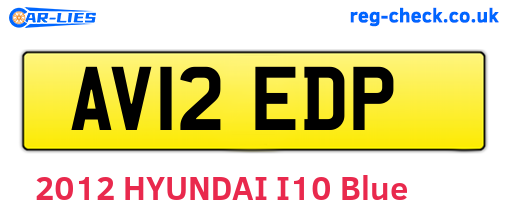 AV12EDP are the vehicle registration plates.