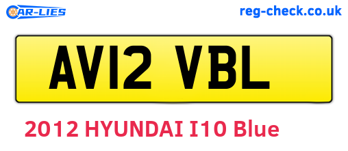 AV12VBL are the vehicle registration plates.