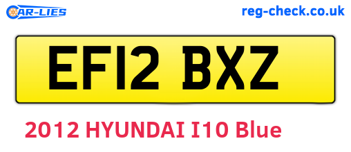 EF12BXZ are the vehicle registration plates.