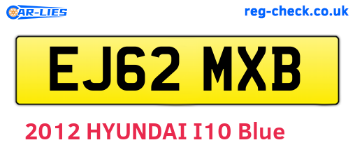 EJ62MXB are the vehicle registration plates.