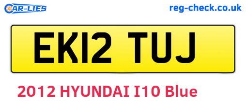 EK12TUJ are the vehicle registration plates.