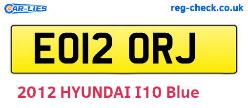 EO12ORJ are the vehicle registration plates.