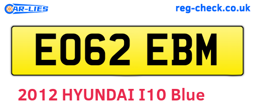 EO62EBM are the vehicle registration plates.