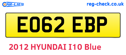 EO62EBP are the vehicle registration plates.