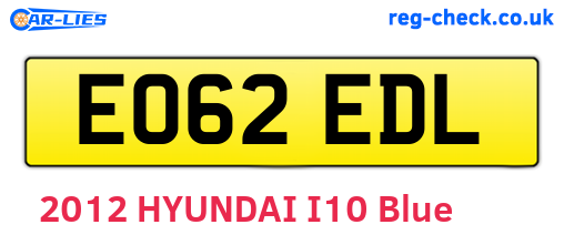 EO62EDL are the vehicle registration plates.