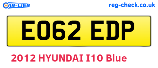 EO62EDP are the vehicle registration plates.