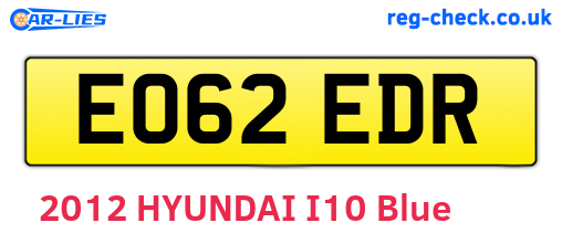 EO62EDR are the vehicle registration plates.