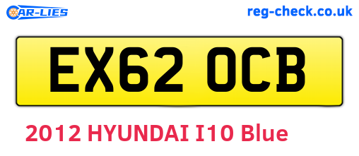 EX62OCB are the vehicle registration plates.