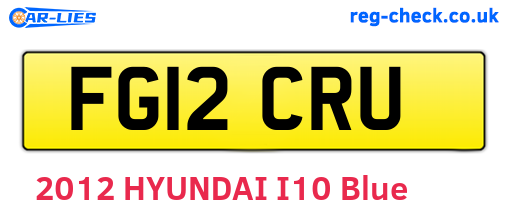 FG12CRU are the vehicle registration plates.