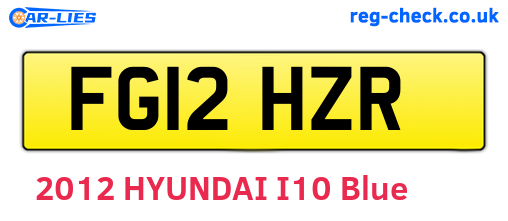 FG12HZR are the vehicle registration plates.