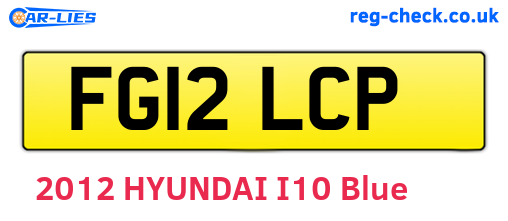 FG12LCP are the vehicle registration plates.