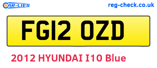 FG12OZD are the vehicle registration plates.