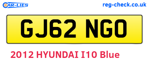GJ62NGO are the vehicle registration plates.