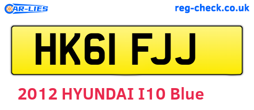 HK61FJJ are the vehicle registration plates.