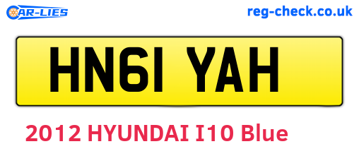 HN61YAH are the vehicle registration plates.