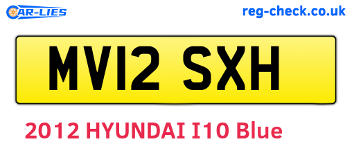 MV12SXH are the vehicle registration plates.