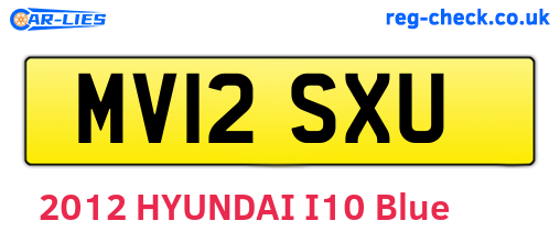 MV12SXU are the vehicle registration plates.