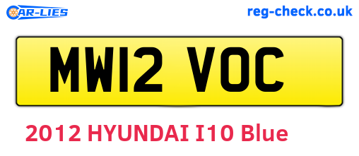 MW12VOC are the vehicle registration plates.