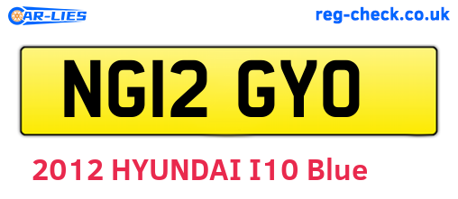 NG12GYO are the vehicle registration plates.