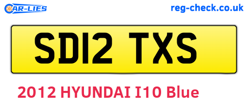 SD12TXS are the vehicle registration plates.