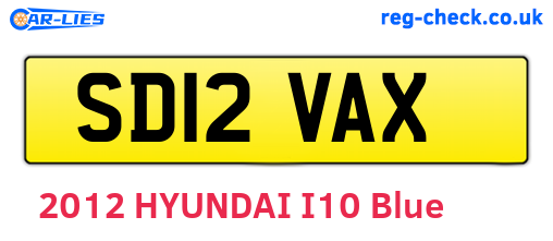 SD12VAX are the vehicle registration plates.