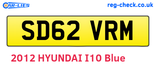 SD62VRM are the vehicle registration plates.