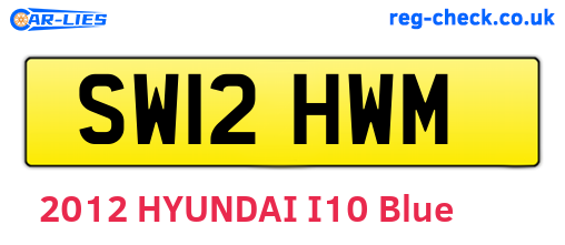 SW12HWM are the vehicle registration plates.