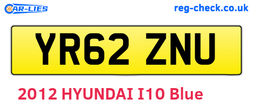 YR62ZNU are the vehicle registration plates.