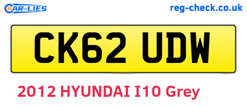CK62UDW are the vehicle registration plates.