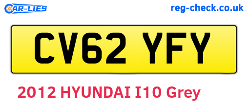 CV62YFY are the vehicle registration plates.