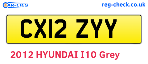 CX12ZYY are the vehicle registration plates.