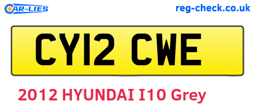 CY12CWE are the vehicle registration plates.