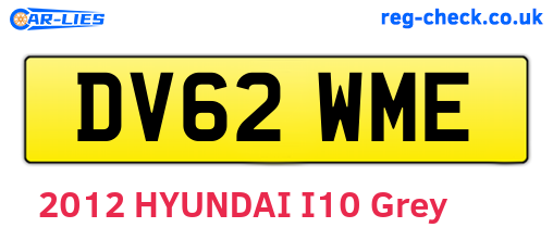 DV62WME are the vehicle registration plates.