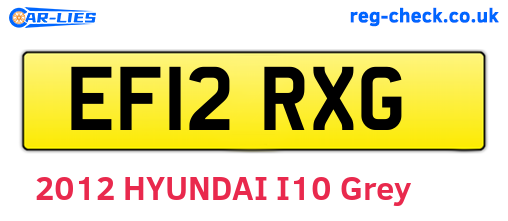 EF12RXG are the vehicle registration plates.