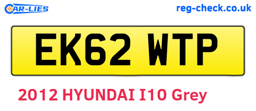 EK62WTP are the vehicle registration plates.