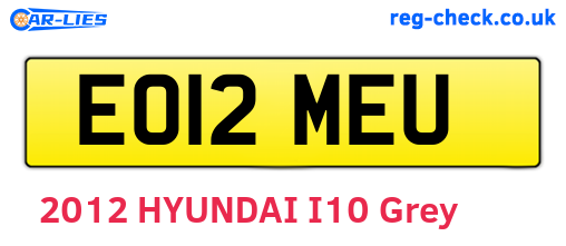 EO12MEU are the vehicle registration plates.