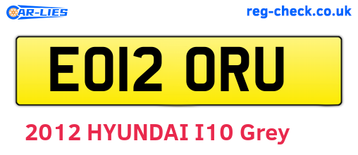 EO12ORU are the vehicle registration plates.