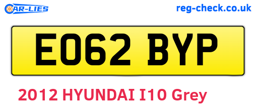 EO62BYP are the vehicle registration plates.