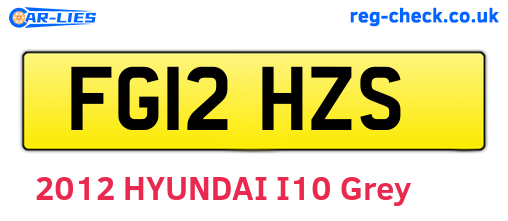 FG12HZS are the vehicle registration plates.