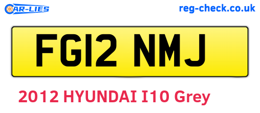 FG12NMJ are the vehicle registration plates.